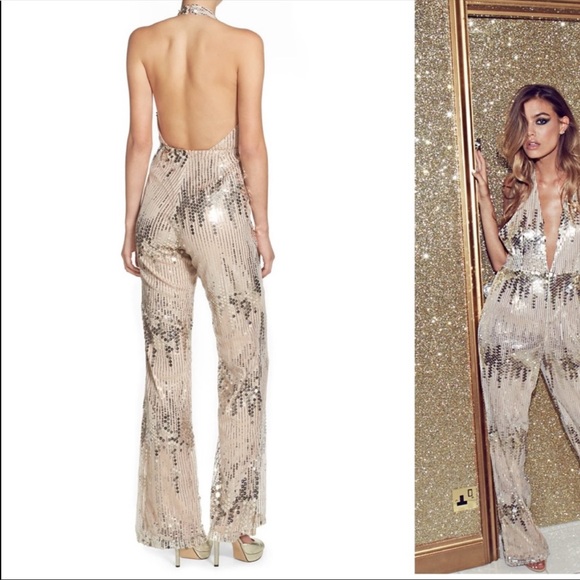 Missguided Pants - NWT Missguided Sequin Halterneck Jumpsuit 6